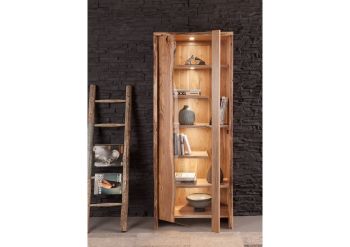 Vitrine Akazie 81x45x204 natur lackiert PURE ACACIA #107