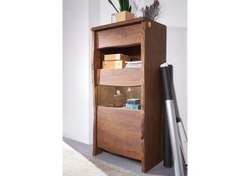 Vitrine Akazie 71x45x147 braun lackiert PURE ACACIA #210