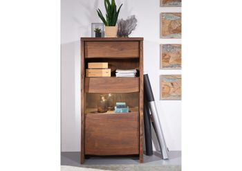 Vitrine Akazie 71x45x147 braun lackiert PURE ACACIA #210