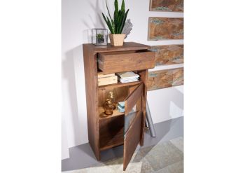 Vitrine Akazie 71x45x147 braun lackiert PURE ACACIA #210