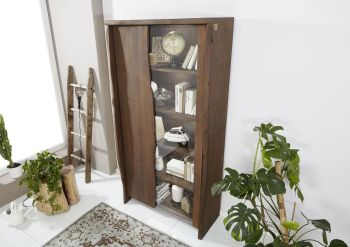 Vitrine Akazie 105x45x204 braun lackiert PURE ACACIA #811