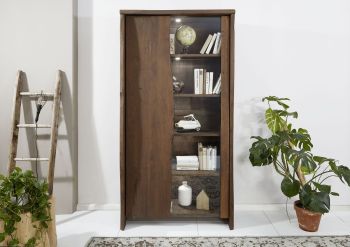 Vitrine Akazie 105x45x204 braun lackiert PURE ACACIA #811
