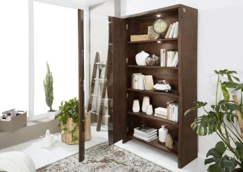 Vitrine Akazie 105x45x204 braun lackiert PURE ACACIA #811