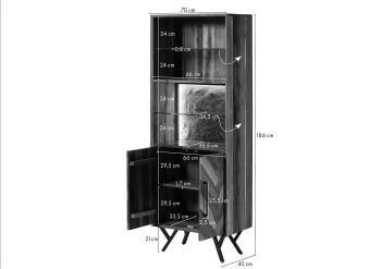 Standregal Altholz 70x40x186 natur lackiert AVIGNON #125