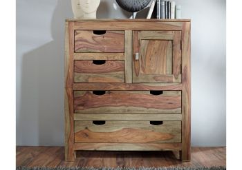 Highboard Sheesham 88x38x100  grau geölt NATURE GREY #87