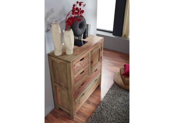 Highboard Sheesham 88x38x100  grau geölt NATURE GREY #87
