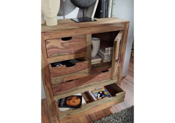 Highboard Sheesham 88x38x100  grau geölt NATURE GREY #87