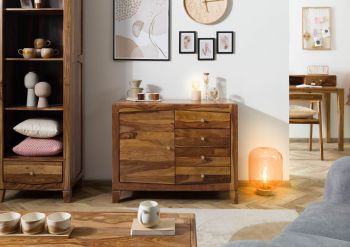 Kommode Sheesham 100x45x80 braun lackiert ANCONA #115