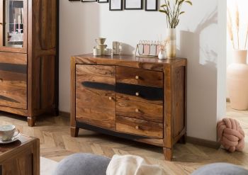 Kommode Sheesham 100x45x80 dunkelbraun lackiert ANCONA #215