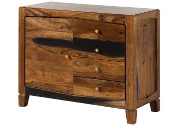 Kommode Sheesham 100x45x80 dunkelbraun lackiert ANCONA #215