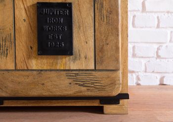Highboard Mango 90x45x100 natur lackiert RAILWAY #1005