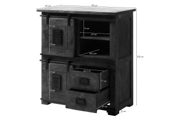 Highboard Mango 90x45x100 natur lackiert RAILWAY #1005