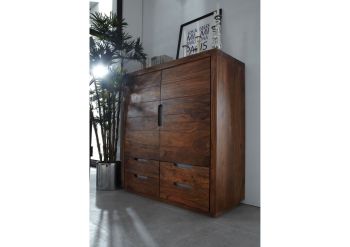 Highboard Sheesham 120x50x130 walnuss lackiert DUKE #117