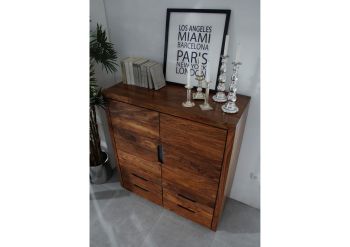 Highboard Sheesham 120x50x130 walnuss lackiert DUKE #117