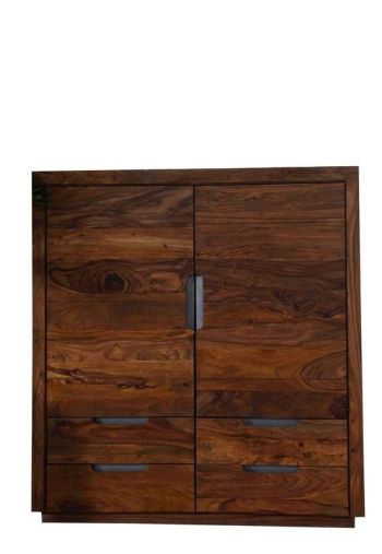 Highboard Sheesham 120x50x130 walnuss lackiert DUKE #117