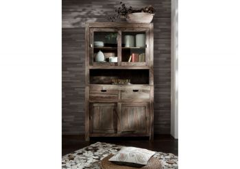 Buffet Sheesham 110x45x190 grau geölt NATURE GREY #64