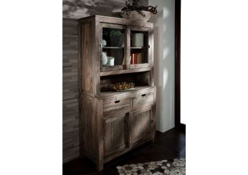 Buffet Sheesham 110x45x190 grau geölt NATURE GREY #64