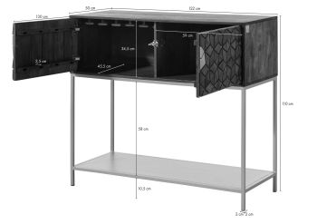 Bar Mango 122x50x110 braun geölt DIAMOND #213