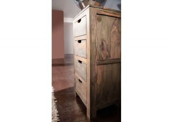 Kommode Sheesham 45x40x100  grau geölt NATURE GREY #54