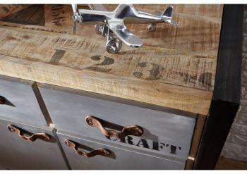 Sideboard Mango 90x40x85 natur bedruckt FACTORY #131