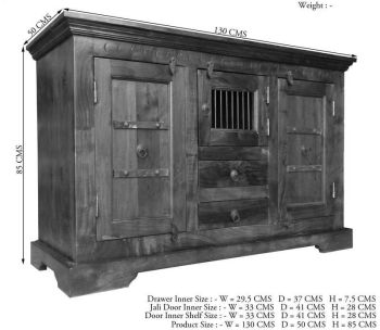 Kommode Akazie 130x50x85 honig lackiert OXFORD #0412
