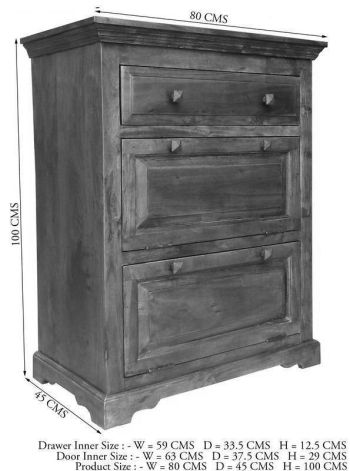 Kommode Akazie 80x45x100 honig  lackiert OXFORD #0904