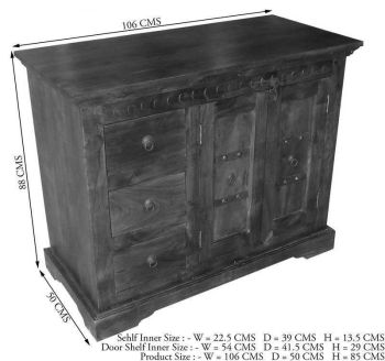 Kommode Akazie 106x50x85 honig lackiert OXFORD #0408
