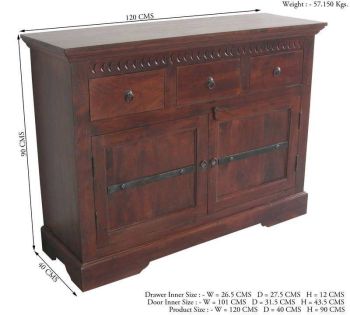 Kommode Akazie 120x40x90 nougat lackiert OXFORD #531