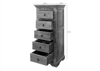 Kommode Akazie 54x44x122 nougat lackiert OXFORD #433