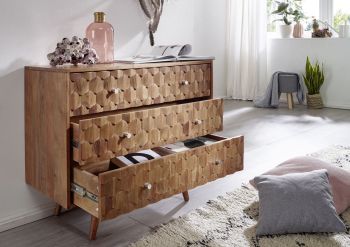 Kommode Akazie 88x42x75 natur lackiert MOSAYK #107
