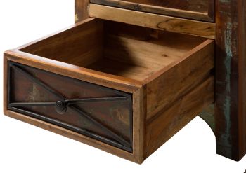 Kommode Altholz 55x45x122 mehrfarbig lackiert NATURE OF SPIRIT #129