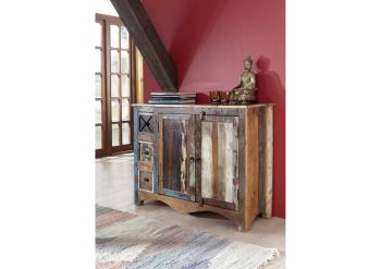 Kommode Altholz 110x40x85 mehrfarbig lackiert NATURE OF SPIRIT #17