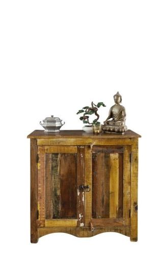 Kommode Altholz 90x40x85 mehrfarbig lackiert NATURE OF SPIRIT #19