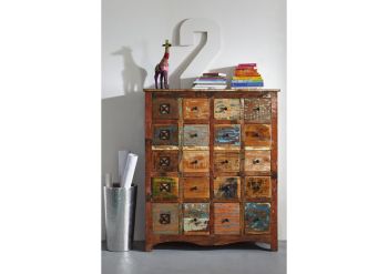 Kommode Altholz 125x40x150 mehrfarbig lackiert NATURE OF SPIRIT #60