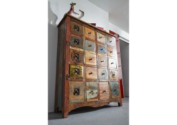 Kommode Altholz 125x40x150 mehrfarbig lackiert NATURE OF SPIRIT #60