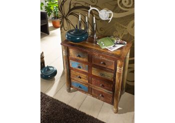 Kommode Altholz 80x42x85 mehrfarbig lackiert FABLE #09