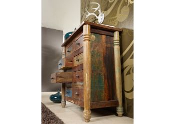 Kommode Altholz 80x42x85 mehrfarbig lackiert FABLE #09