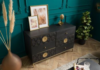 Sideboard Mango 122x40x77 grau geölt DIAMOND #109