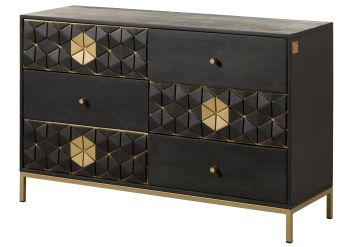 Sideboard Mango 122x40x77 grau geölt DIAMOND #109