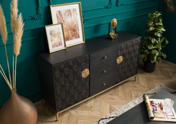 Sideboard Mango 146x40x77 grau geölt DIAMOND #122