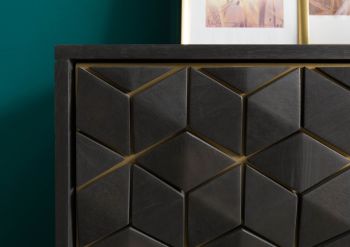 Sideboard Mango 146x40x77 grau geölt DIAMOND #122