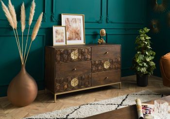 Sideboard Mango 122x40x77 braun geölt DIAMOND #209