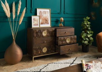 Sideboard Mango 122x40x77 braun geölt DIAMOND #209