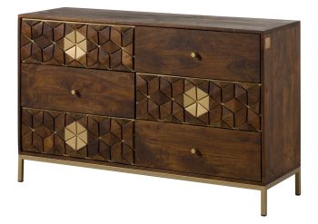 Sideboard Mango 122x40x77 braun geölt DIAMOND #209
