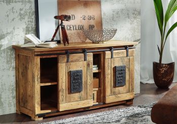 Sideboard Mango 128x45x70 natur lackiert RAILWAY #102