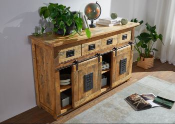 Sideboard Mango 150x45x90 natur lackiert RAILWAY #120