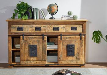 Sideboard Mango 150x45x90 natur lackiert RAILWAY #120