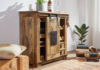 Weinkommode Mango 80x40x82 natur lackiert RAILWAY #140