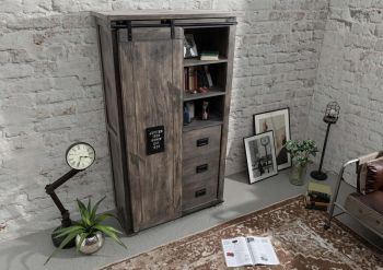 Schrank Mango 100x45x175 grau lackiert RAILWAY #214