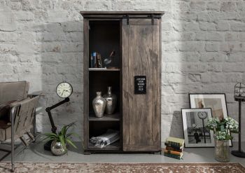 Schrank Mango 100x45x175 grau lackiert RAILWAY #214